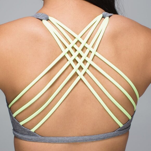 Lululemon Free To Be Bra (Wild), Heathered Slate / Clear Mint, Size 4, VGUC - Picture 7 of 7